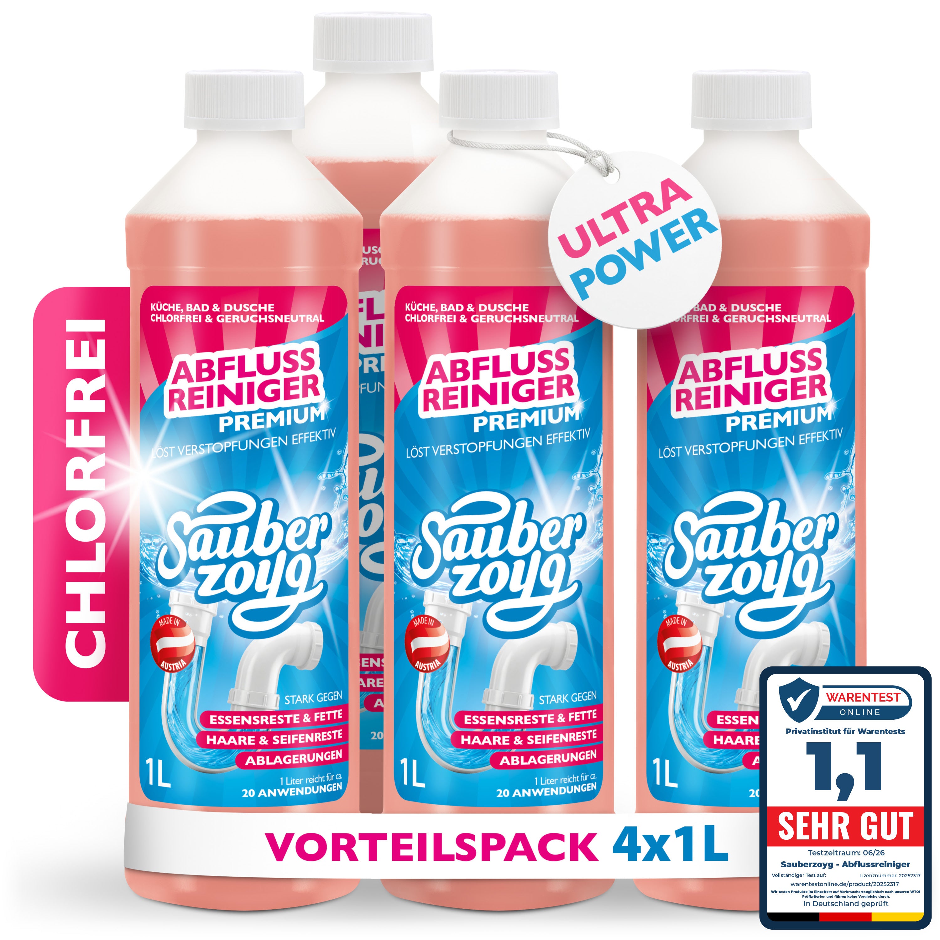 Abflussreiniger 4er Pack